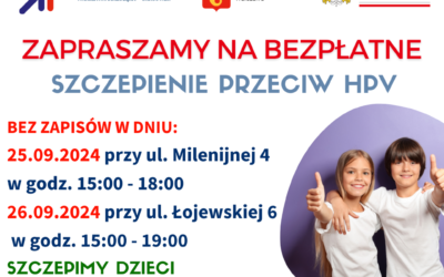 Szczepienia HPV – bez zapisów 25.09 i 26.09